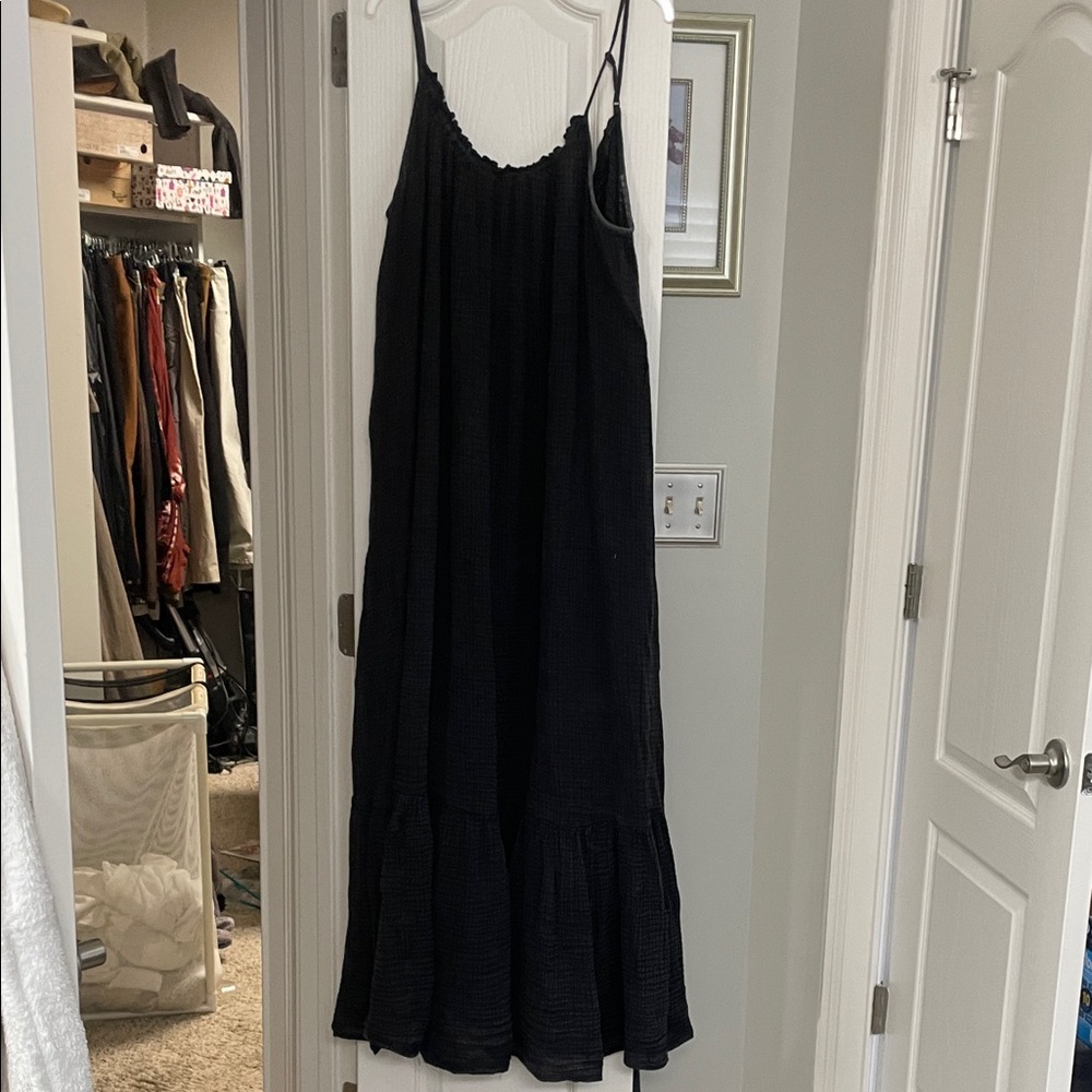 Anthropologie Elegant Black Maxi Dress